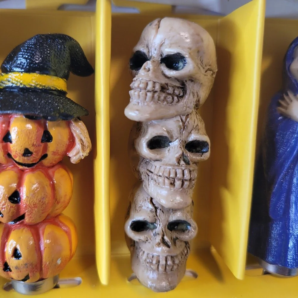Gourmet Art Cheese Spreader Knives Halloween Ghost Pumpkin Skull Reaper Set of 4